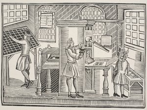 Trykkeriet, ca. 1710 av English School