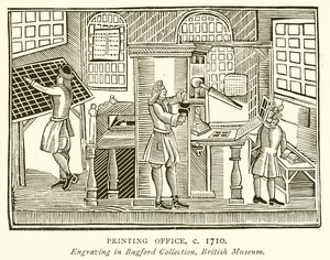 Trykkeri, c. 1710 av English School