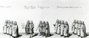 Prosesjon ved kroningen av James II, 1687 av English School