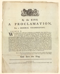 Erklæring om en generell Thanksgiving, 1798 av English School