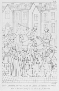 Proklamasjon av freden i Arras i Reims, 2. oktober 1435 (gravering) av English School