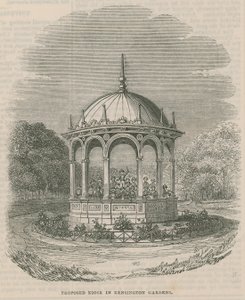 Foreslått kiosk i Kensington Gardens, London av English School