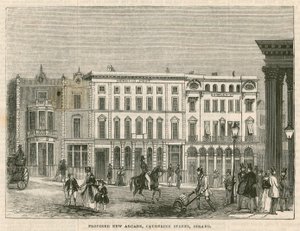 Foreslått ny arkade, Catherine Street, Strand, London av English School