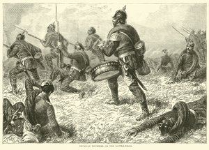 Preussisk trommeslager på slagmarken, september 1870 av English School