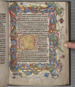 Psalter med Sarum brukskalender, Fol 82 recto, c.1425-75 (blekk, maling og gull på vellum) av English School