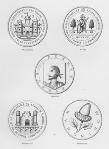 Offentlige våpen: Malmesbury; Newry; Penrhyn; Bridgewater; Wokingham (gravering) av English School