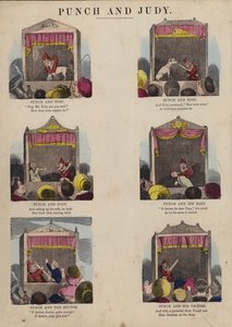 Punch and Judy Show (farget gravering) av English School