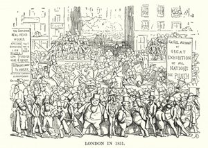 Punch tegneserie: London i 1851 (gravering) av English School