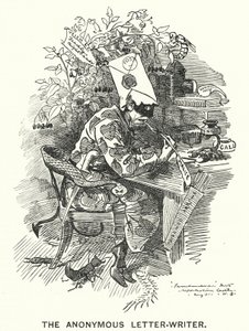 Punch tegneserie: The Anonymous Letter Writer (gravering) av English School