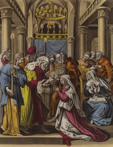 Rensing av jomfru Maria (farge litho) av English School