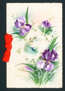 Lilla irisblomster, kort av English School