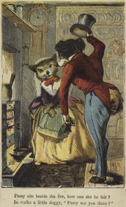 Pussy sitter ved siden av bålet av English School