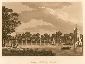 Putney Bridge and Church, London av English School