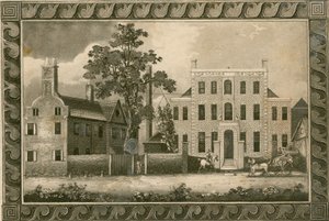 Putney School, London; graveringer datert 1805 av W Harding og signert av pastor William Carmalt av English School