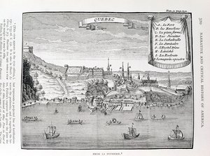 Quebec, etter La Potherie (1663-1736), illustrasjon fra bind IV av 