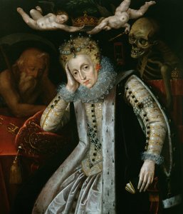 Dronning Elizabeth I (1538-1603) i alderdom, ca. 1610 av English School