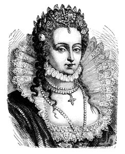 Dronning Elizabeth I (farge litho) av English School