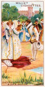 Dronning Elizabeth og Sir Walter Raleigh av English School