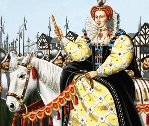 Königin Elisabeth hält ihre Armada-Rede von English School