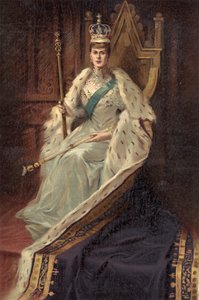 Dronning Mary, gemalinne av kong George V, fra #39;The Illustrated London News#39; (trykk) av English School