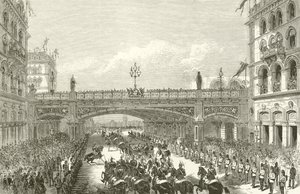 Dronning Victoria åpner Holborn Viaduct, 1869 av English School
