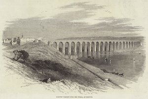 Jernbaneviadukt over Tweed, ved Berwick (gravering) av English School