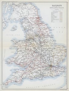 Jernbaner i England og Wales (fargelitografi) av English School
