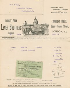 Kvittering for Lever Brothers Limited av English School