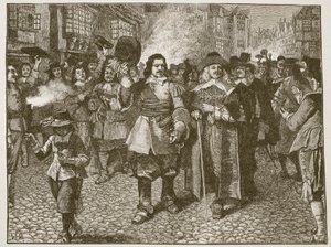 Mottak av Monck i City of London, illustrasjon fra Cassells Illustrated History of England (sepiafoto) av English School