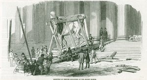 Mottak av Nineveh-skulpturer på British Museum (gravering) av English School