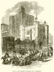 Mottakelse av dronning Elizabeth på Kenilworth Castle av English School