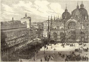 Mottak av de italienske troppene foran St Marks-katedralen av English School