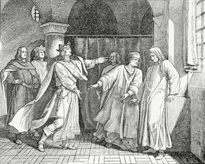 Forsoning av Louis IV, romernes konge, med Fredrik den fagre, konge av Tyskland i 1325, 1882 av English School