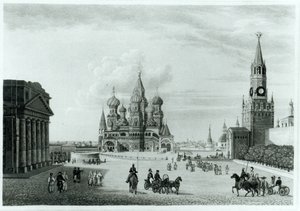 Røde plass, Moskva, fra The Character of the Russians and a Detailed History of Muscovy av Robert Lyall, utgitt 1823 av English School