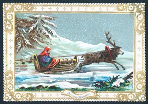 Reinsdyrtrekkeslede, nyttårskort av English School
