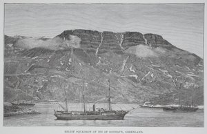 Relief Squadron of 1884 på Godhavn, Grønland, pub. London 1886 av English School