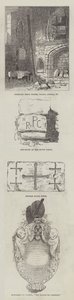 Rester av St Pancras Church i Somers Town (gravering) av English School