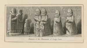 Rester av monumentet til Lady Owen av English School
