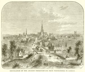 Restaurering av den gamle hovedveien fra Westminster til London av English School