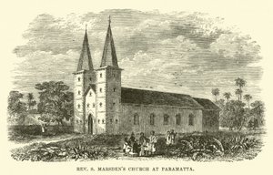 Pastor S Marsdens kirke st Parramatta av English School