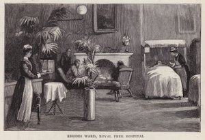 Rhodes Ward, Royal Free Hospital, London (litho) av English School