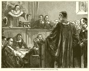 Richard Baxter før dommer Jeffreys, 1685 av English School
