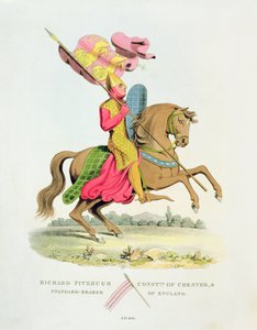 Richard Fitzhugh, konstabel av Chester og fanebærer av England, 1141, fra Ancient Armor av Samuel Rush Meyrick, 1824 av English School