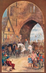 Richard II tatt til fange av Henry Bolingbroke brakt til Chester av English School