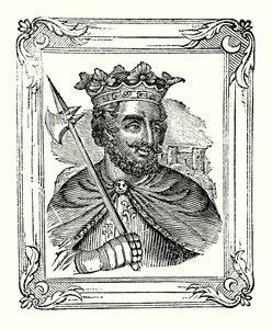Richard I ble født i 1157, kronet i 1189 og døde i 1199 (gravering) av English School