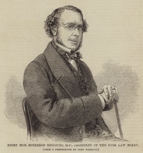 Høyre ærede Sotheron Estcourt, MP, president for Poor Law Board (gravering) av English School