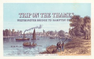 Themsen: Putney og Fulham (farget gravering) av English School