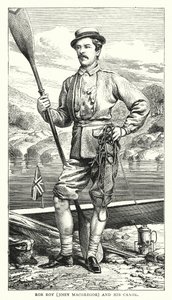 Rob Roy, John MacGregor og kanoen hans (farget gravering) av English School
