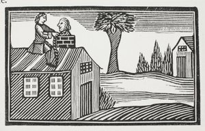 Røver huset for baconet, illustrasjon fra Chap-books of the Eighteenth Century av John Ashton, pub. 1882 av English School
