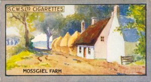 Robert Burns: Mossgiel Farm (fargelitografi) av English School